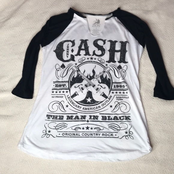 Zion Rootswear Tops - Johnny Cash 3/4 baseball tee 🔥